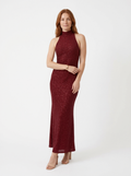 Burgundy Sequined Maxi Dress
