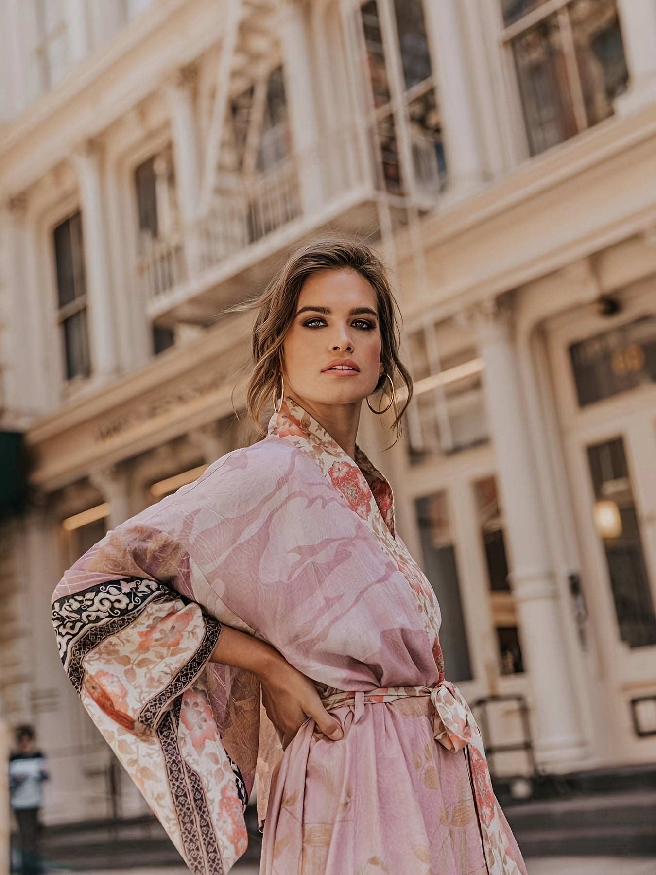 Floral Long Sleeve Maxi Kimono