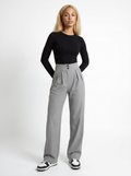 High Waist Straight Leg Trousers