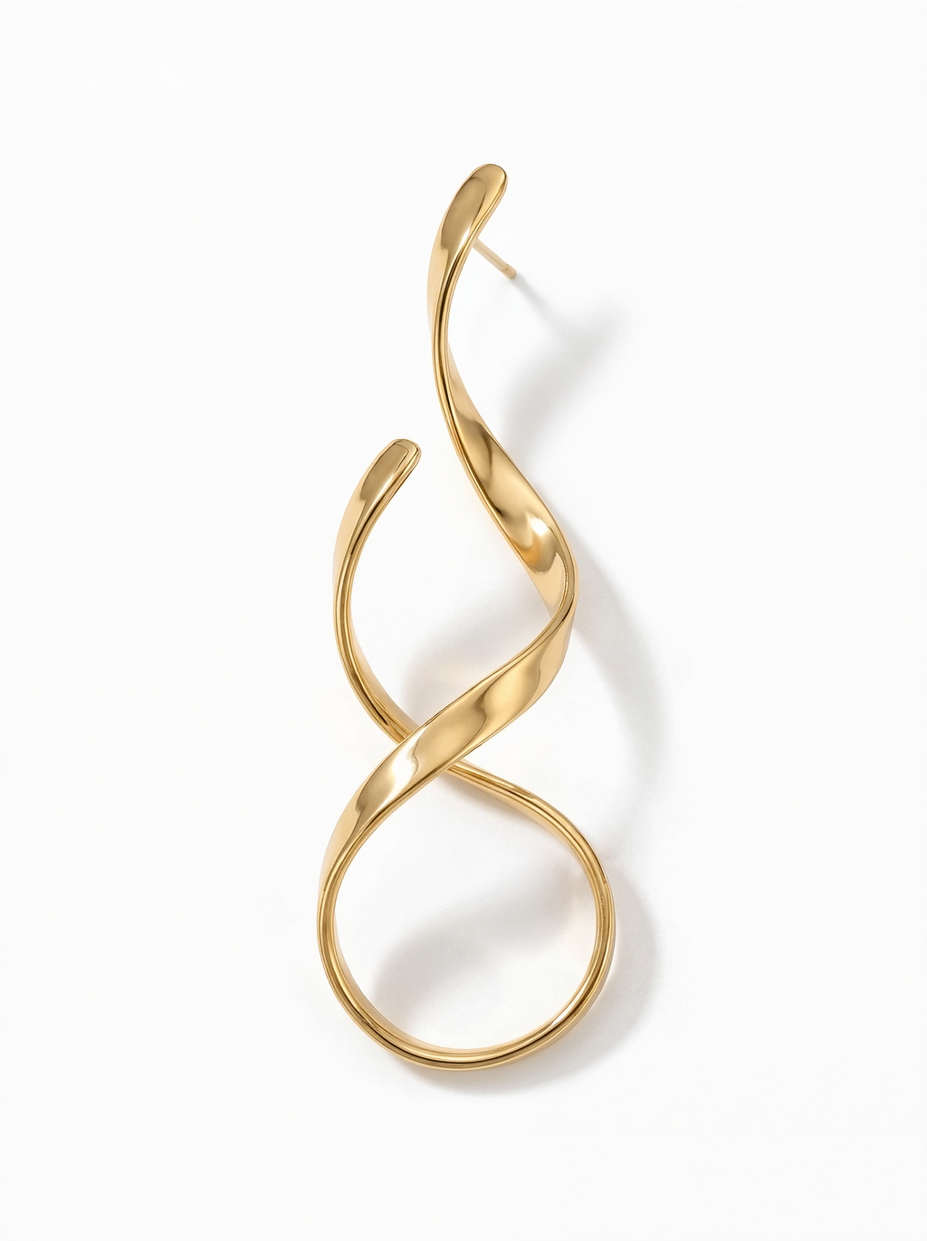 Stainless Steel Twisted Drop Earrings