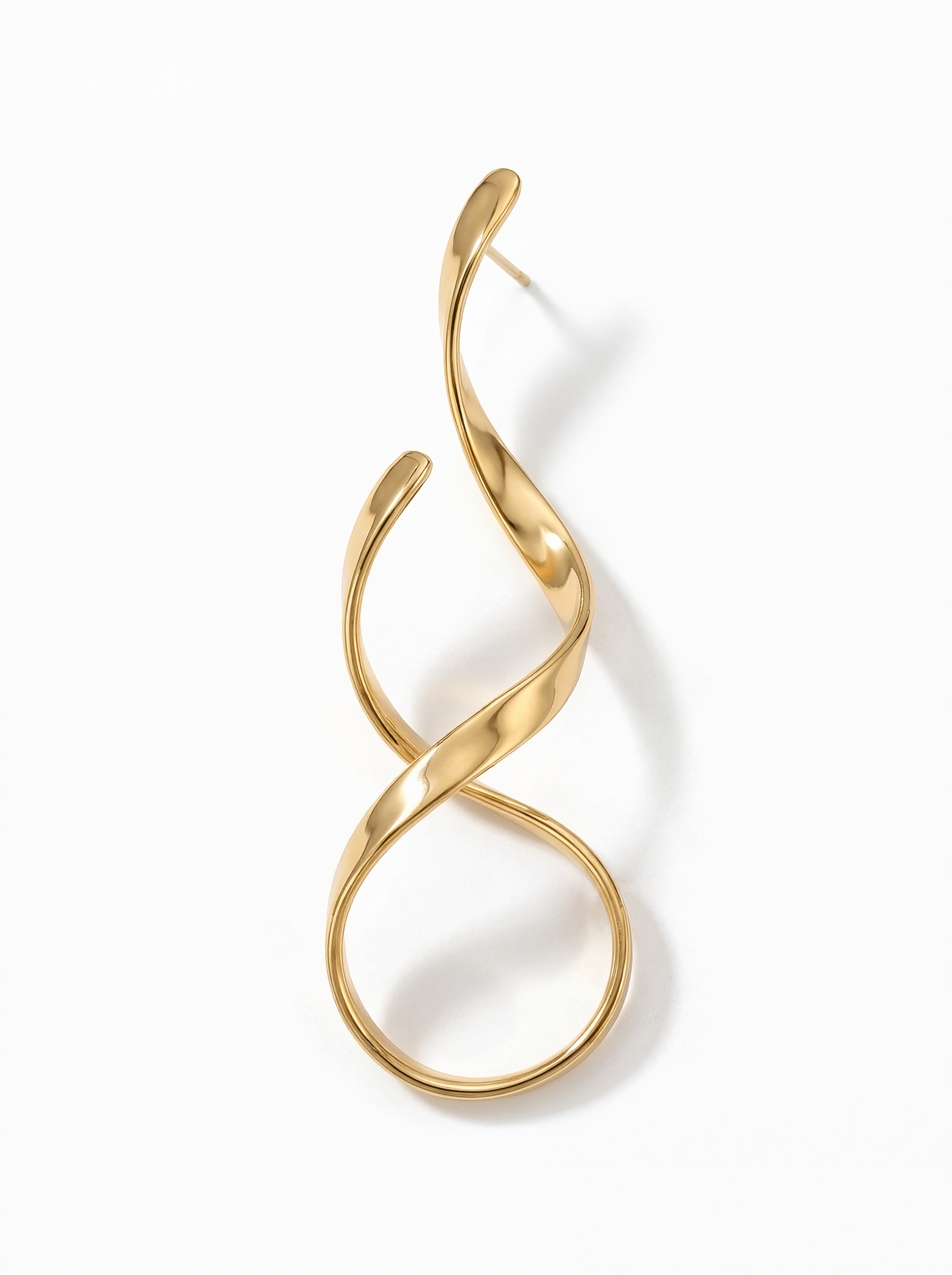 Stainless Steel Twisted Drop Earrings