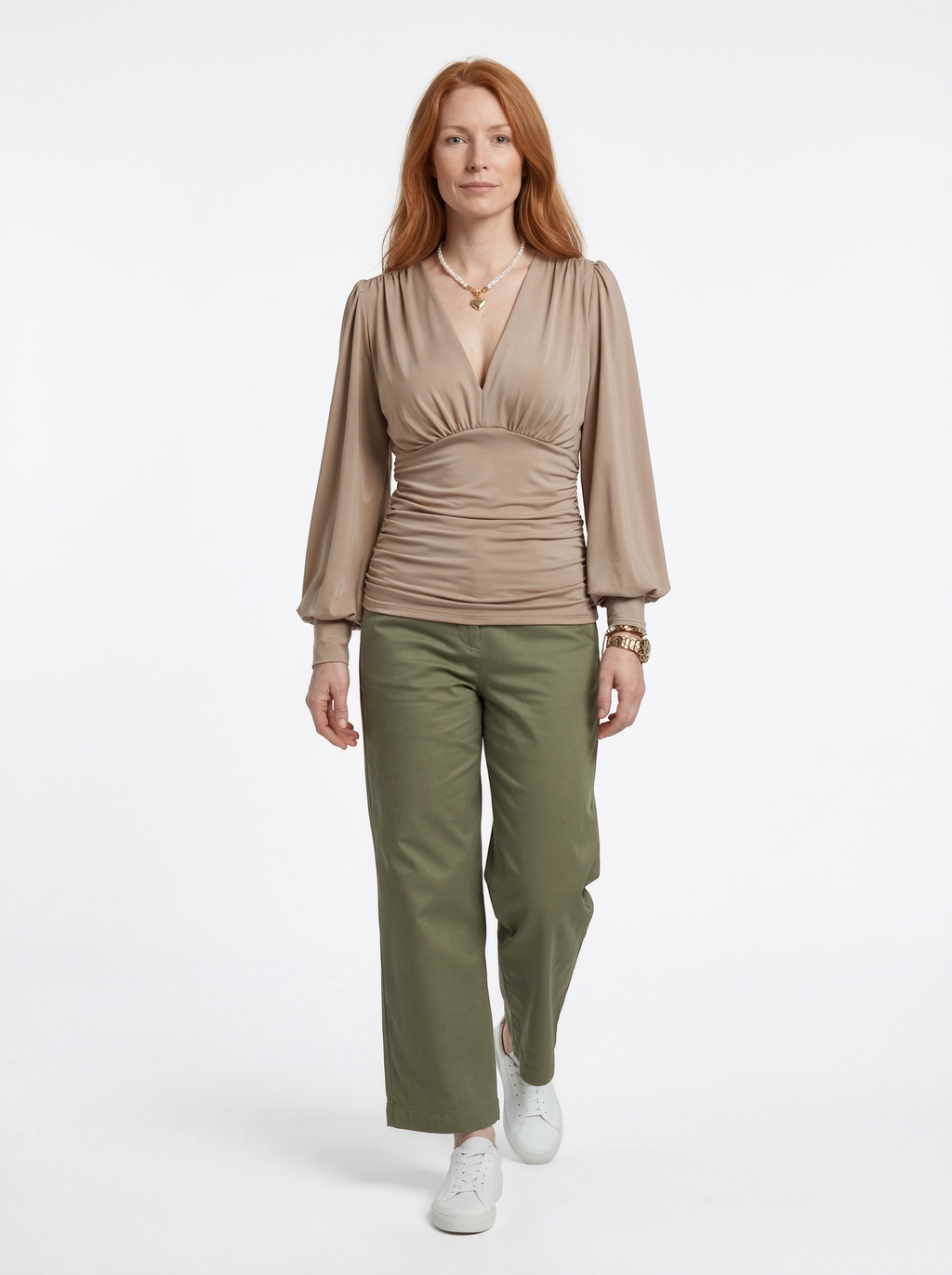 Ruched Long Sleeve Blouse