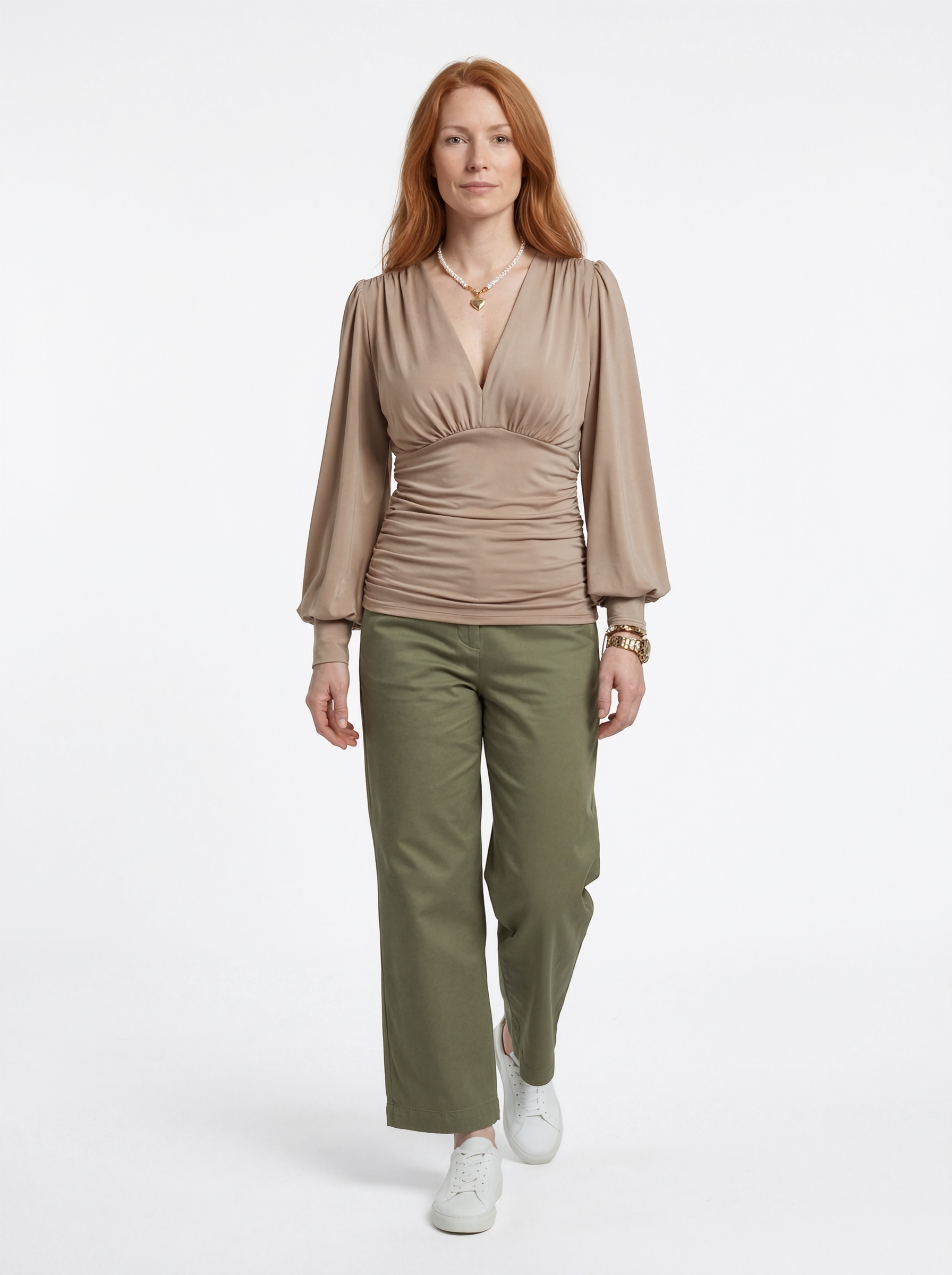 Ruched Long Sleeve Blouse