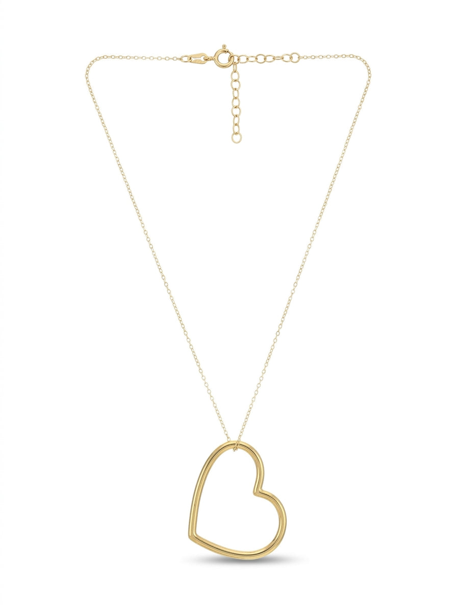 Minimalist Open Heart Pendant Necklace