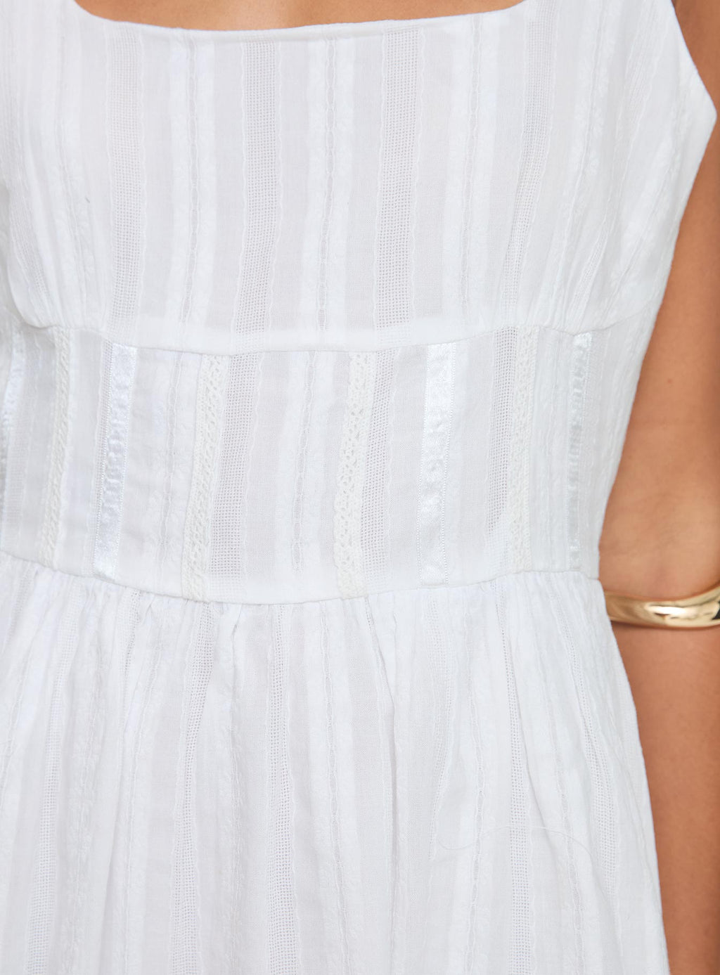 Square Neck Striped Mini Dress