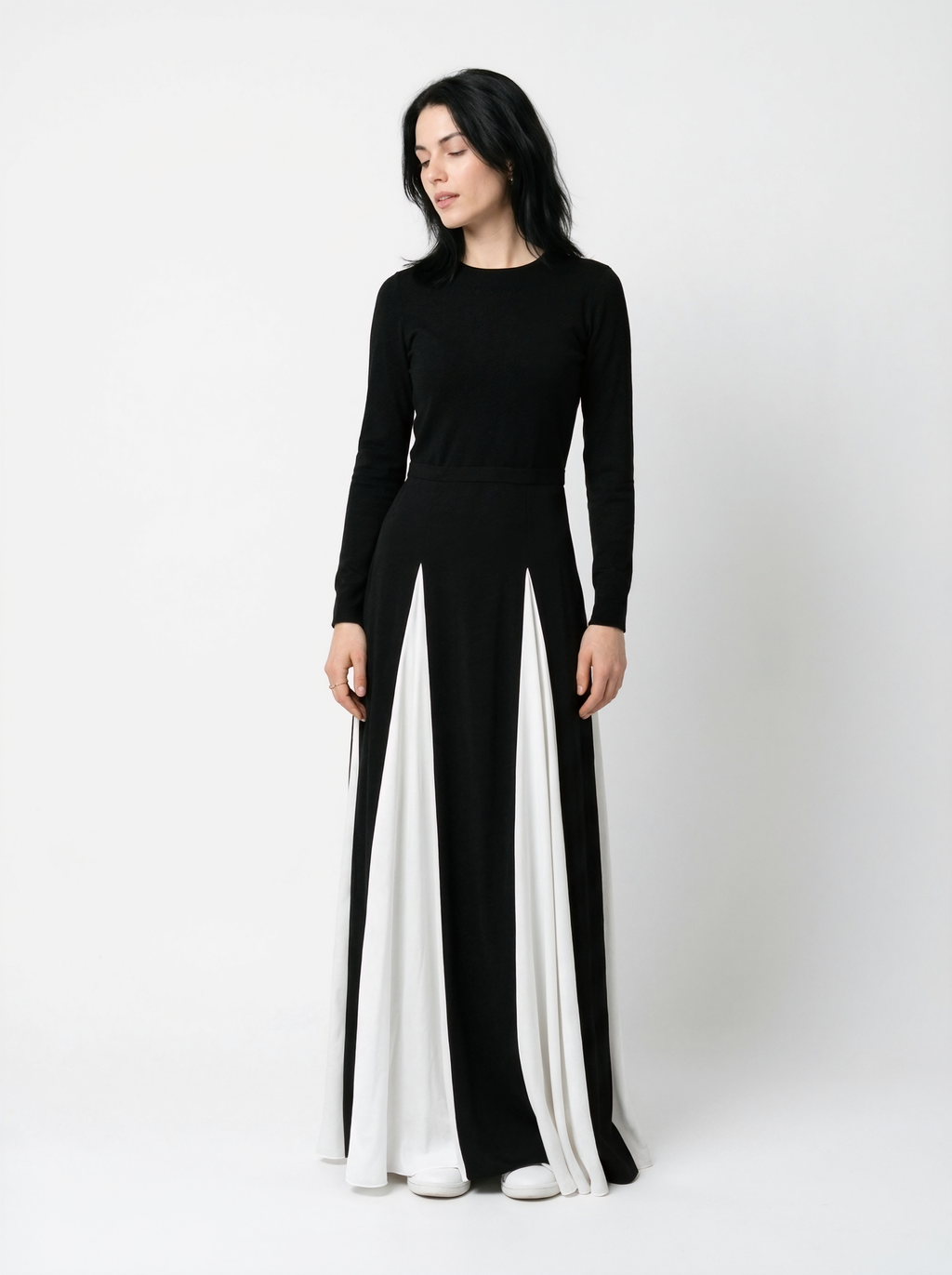 Black and White Flowing Maxi Dress