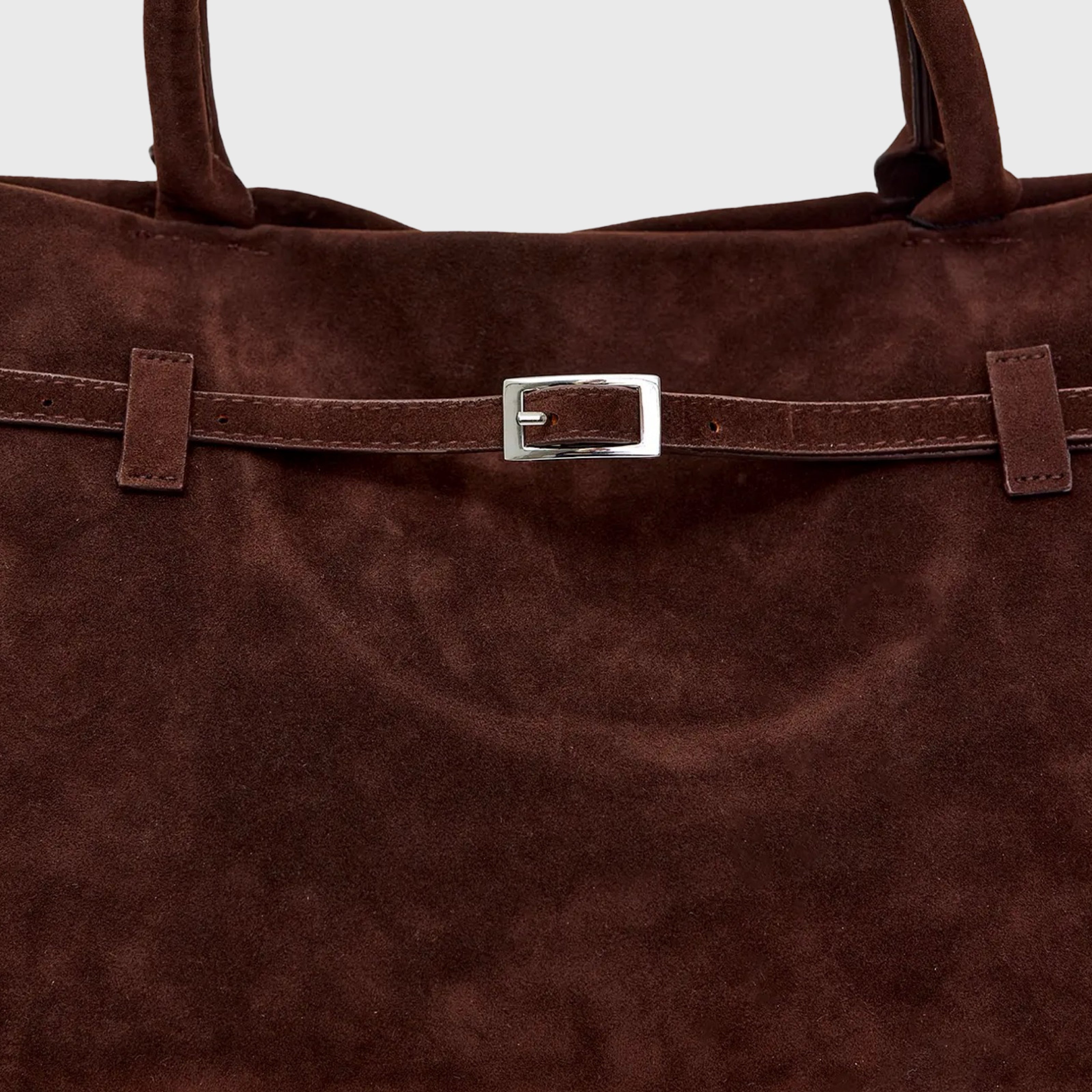 Structured Vegan Suede Shoulder Bag