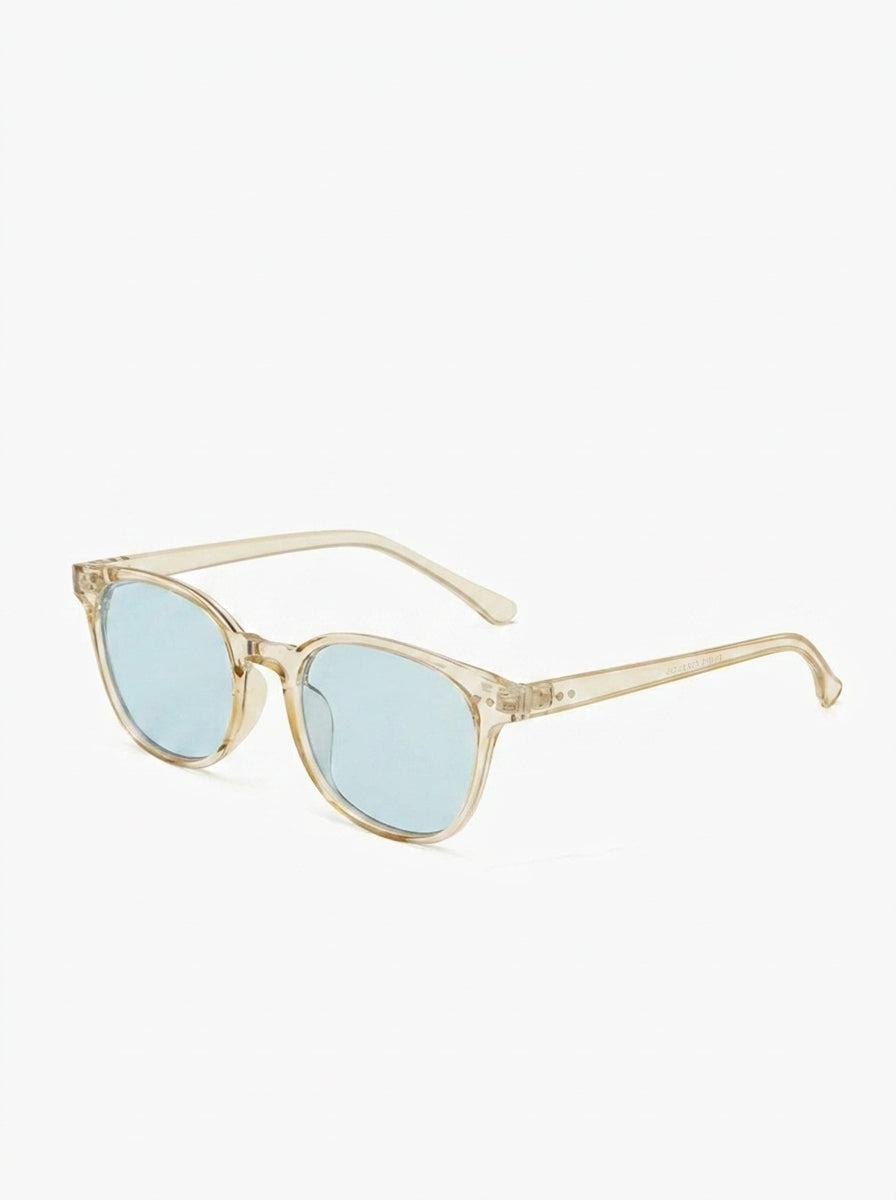 Clear Frame Blue Lens Sunglasses