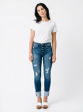 Distressed High-Waist Skinny Jeans