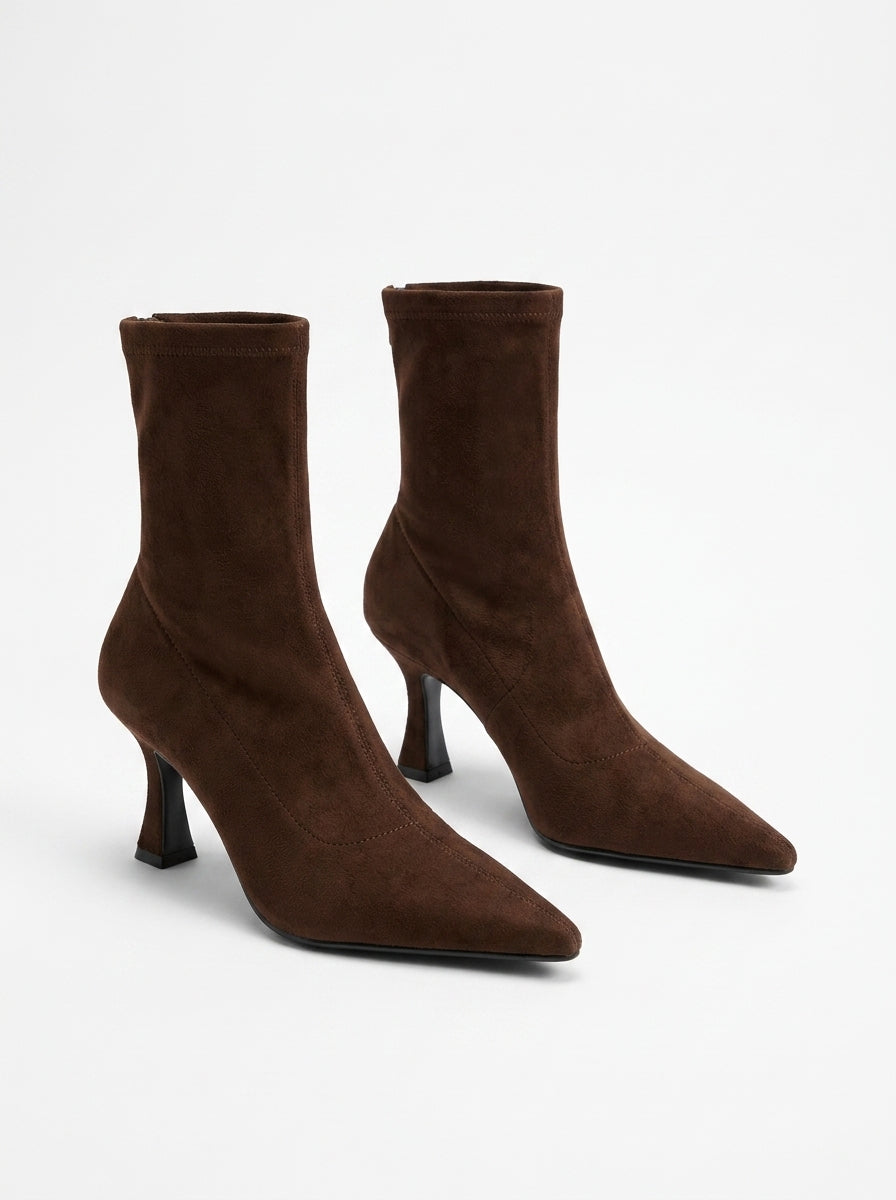 Pointed Toe Heeled Ankle Boots