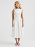 Pleated Cut Out Midi Dress