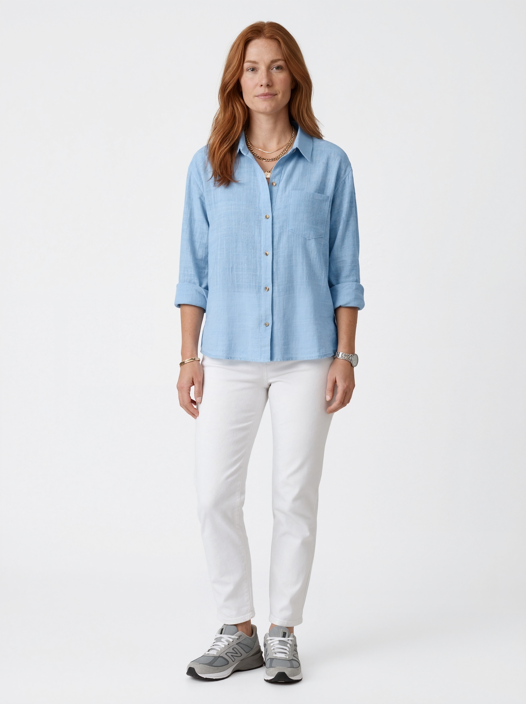 Long Sleeve Button Blouse
