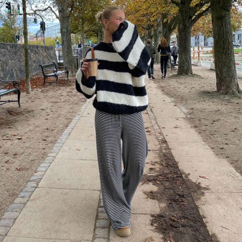 Low Rise Striped Lounge Trousers