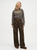 Leopard Print Wide Leg Jeans