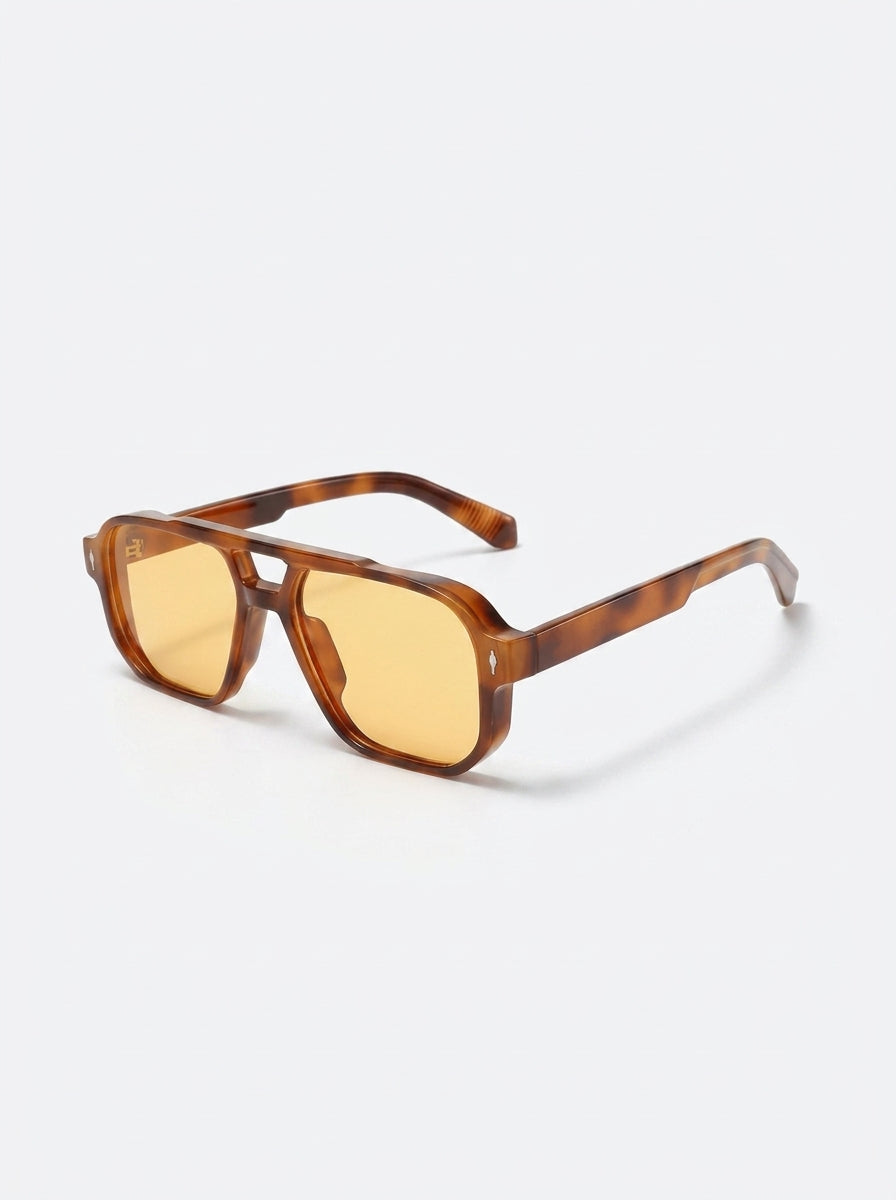 Retro Tortoise Aviator Sunglasses