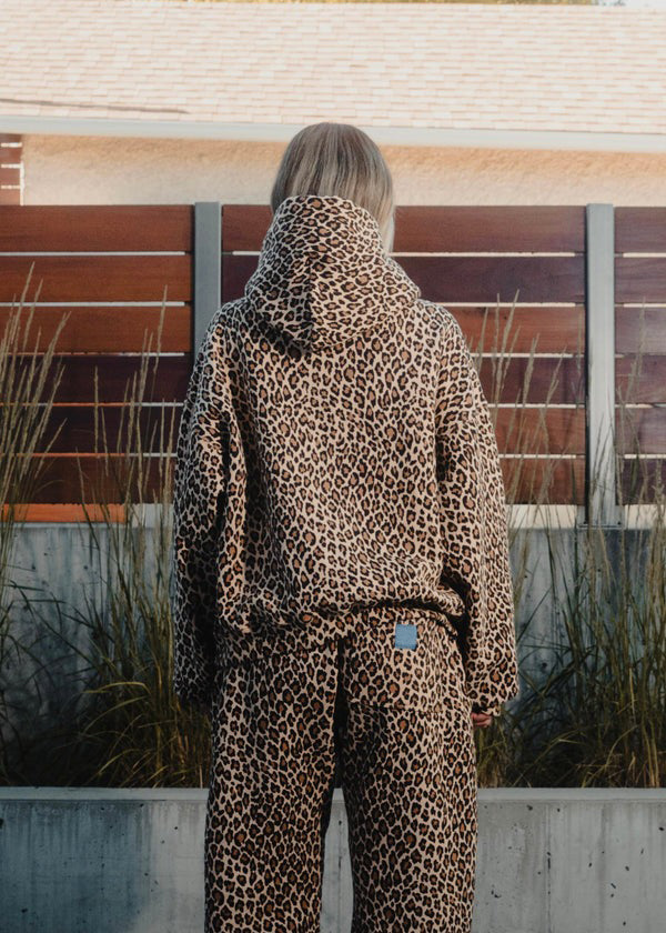 Relaxed Fit Leopard Print Hoodie