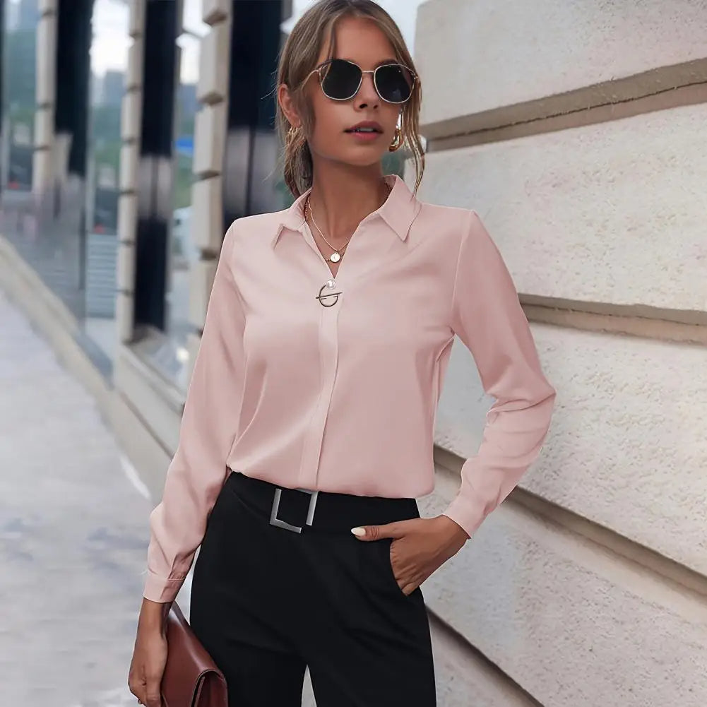 Relaxed Fit Long Sleeve Blouse