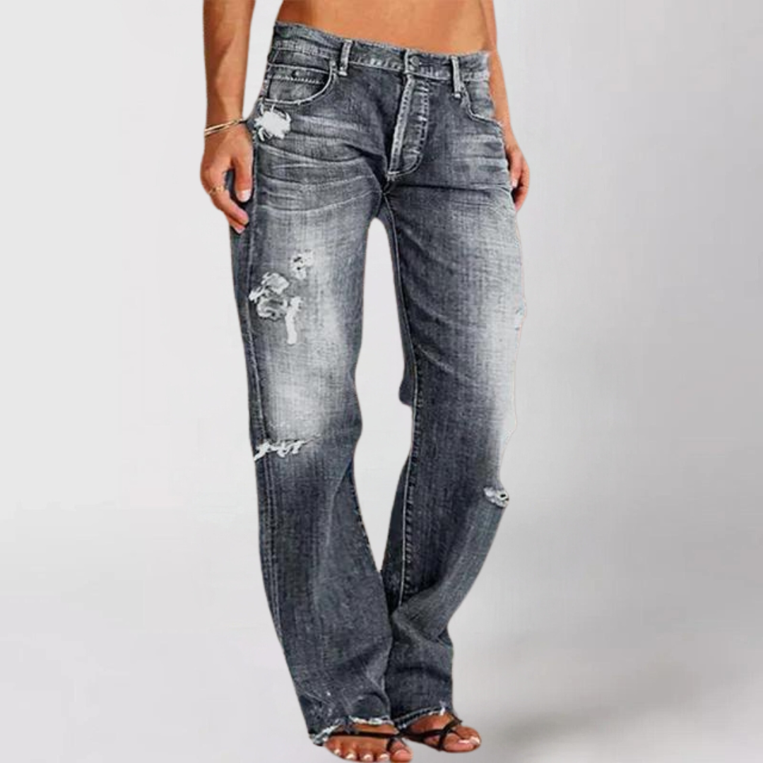 Distressed Wide Leg Jeans