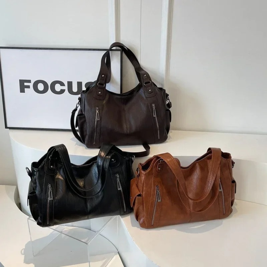 Textured Faux Leather Shoulder Crossbody Bag
