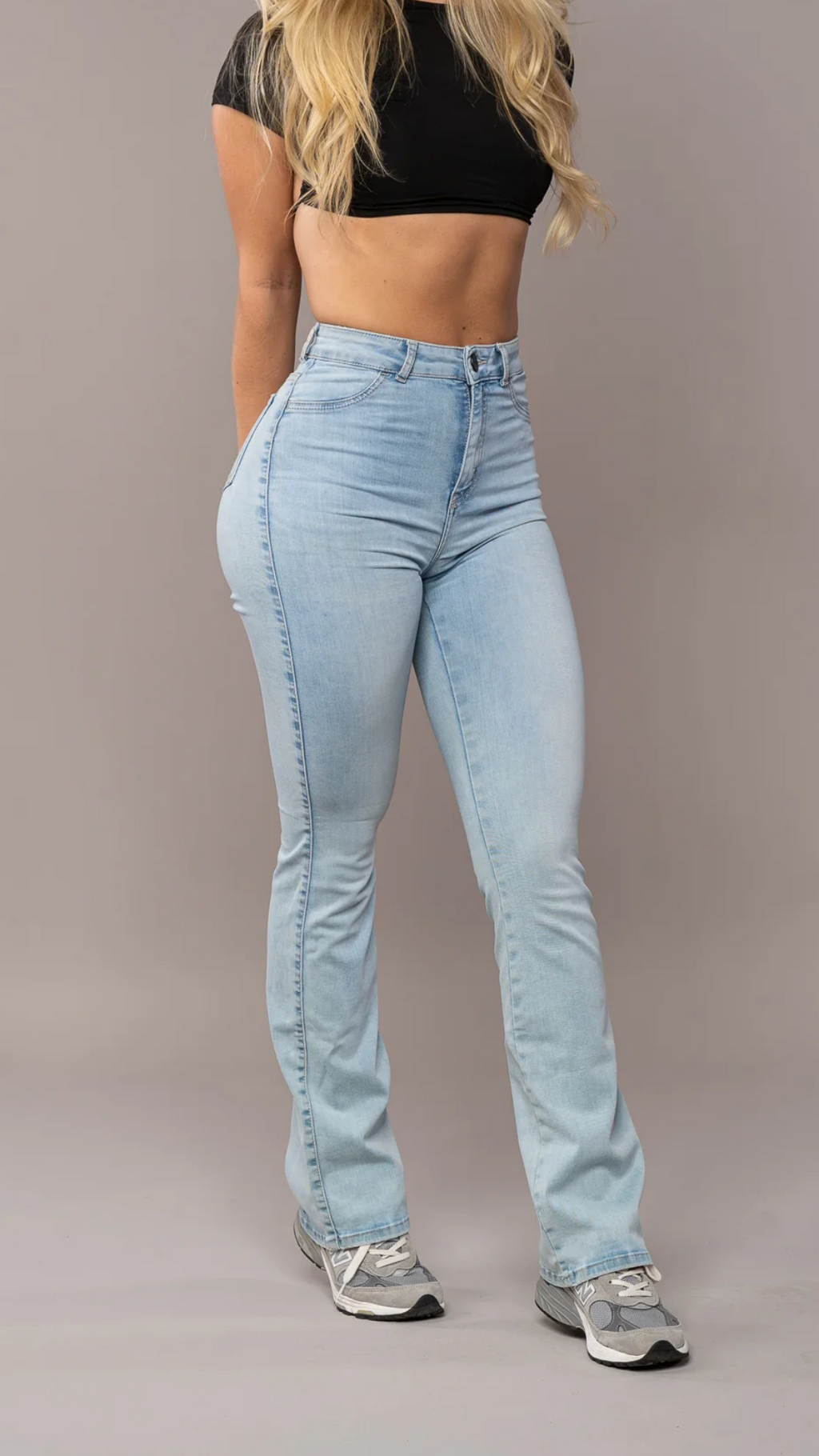 High Waist Stretch Flared Denim Jeans