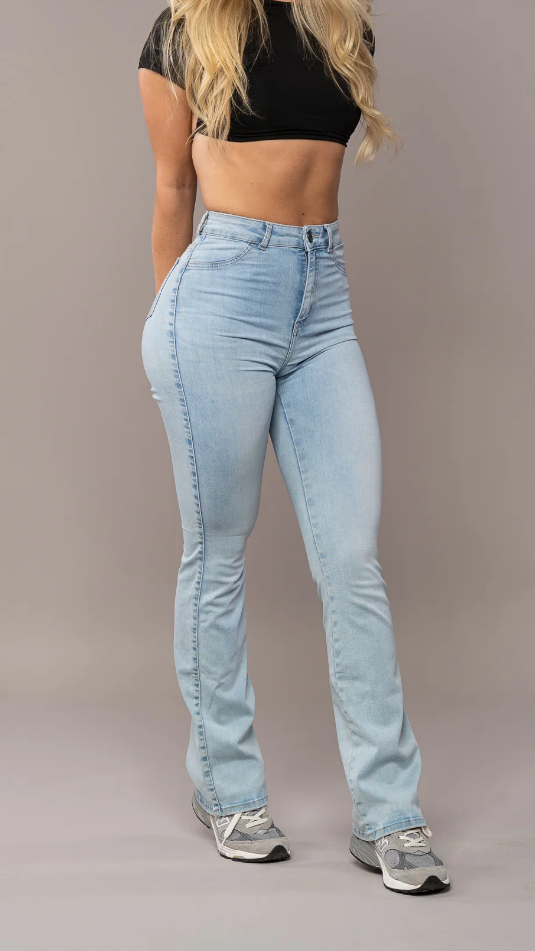 High Waist Stretch Flared Denim Jeans
