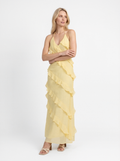 Halter Ruffle Maxi Dress