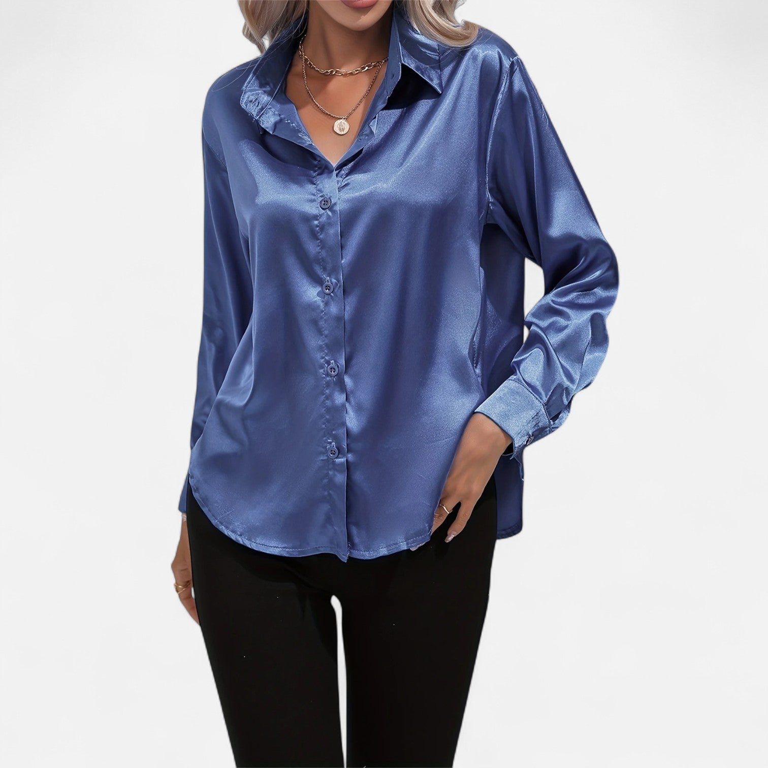 Satin Long Sleeve Blouse
