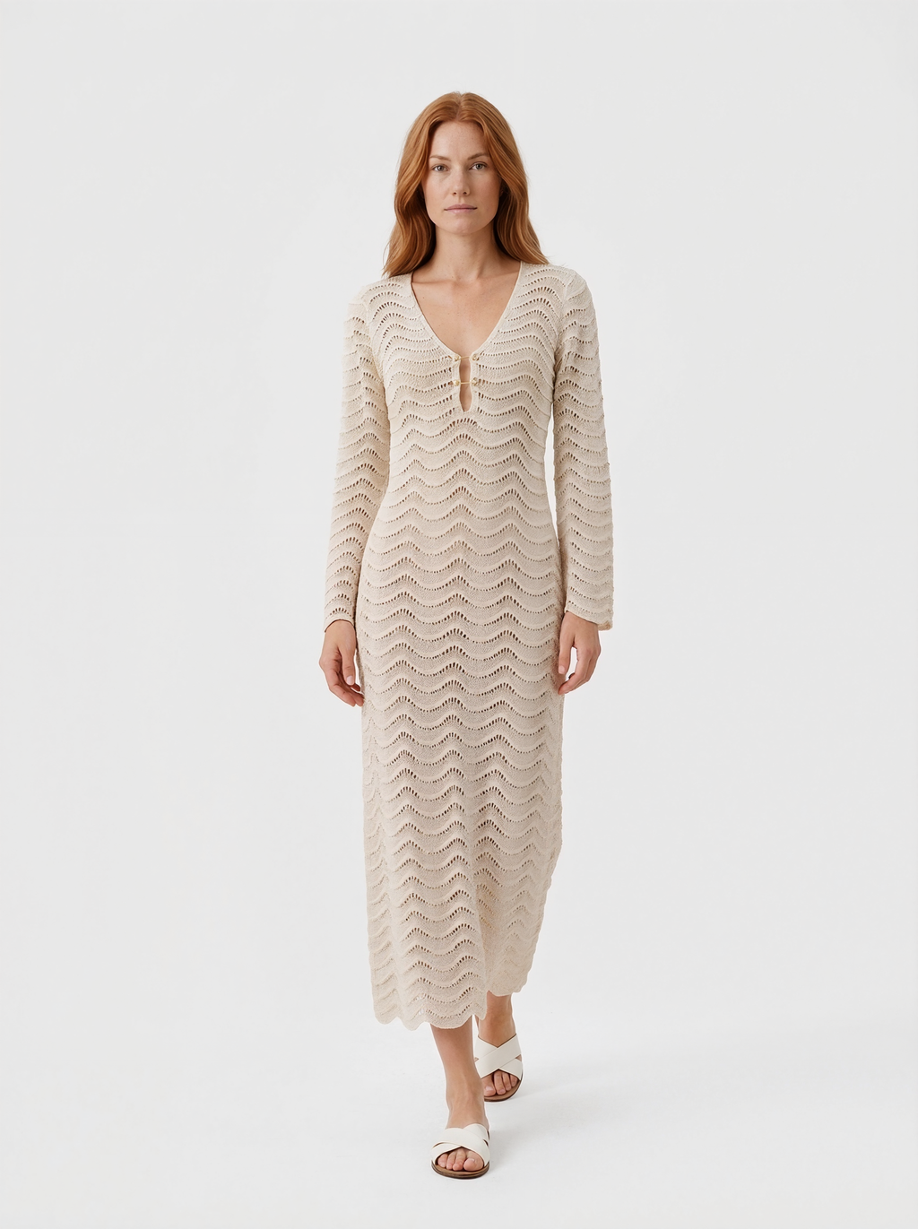 Sheer Knit Maxi Dress Cover Up