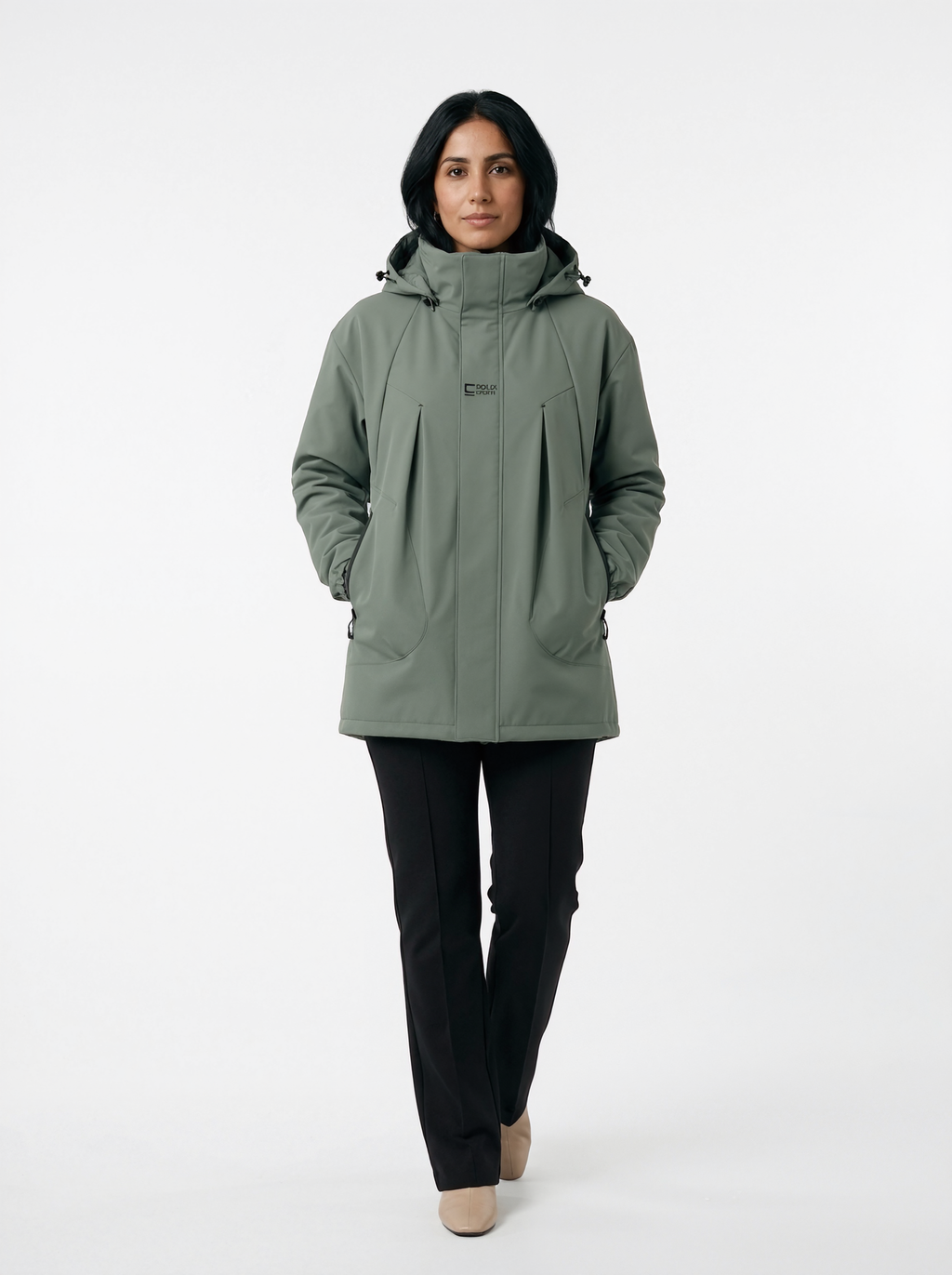 Rainproof Mid-Length Hooded Jacket
