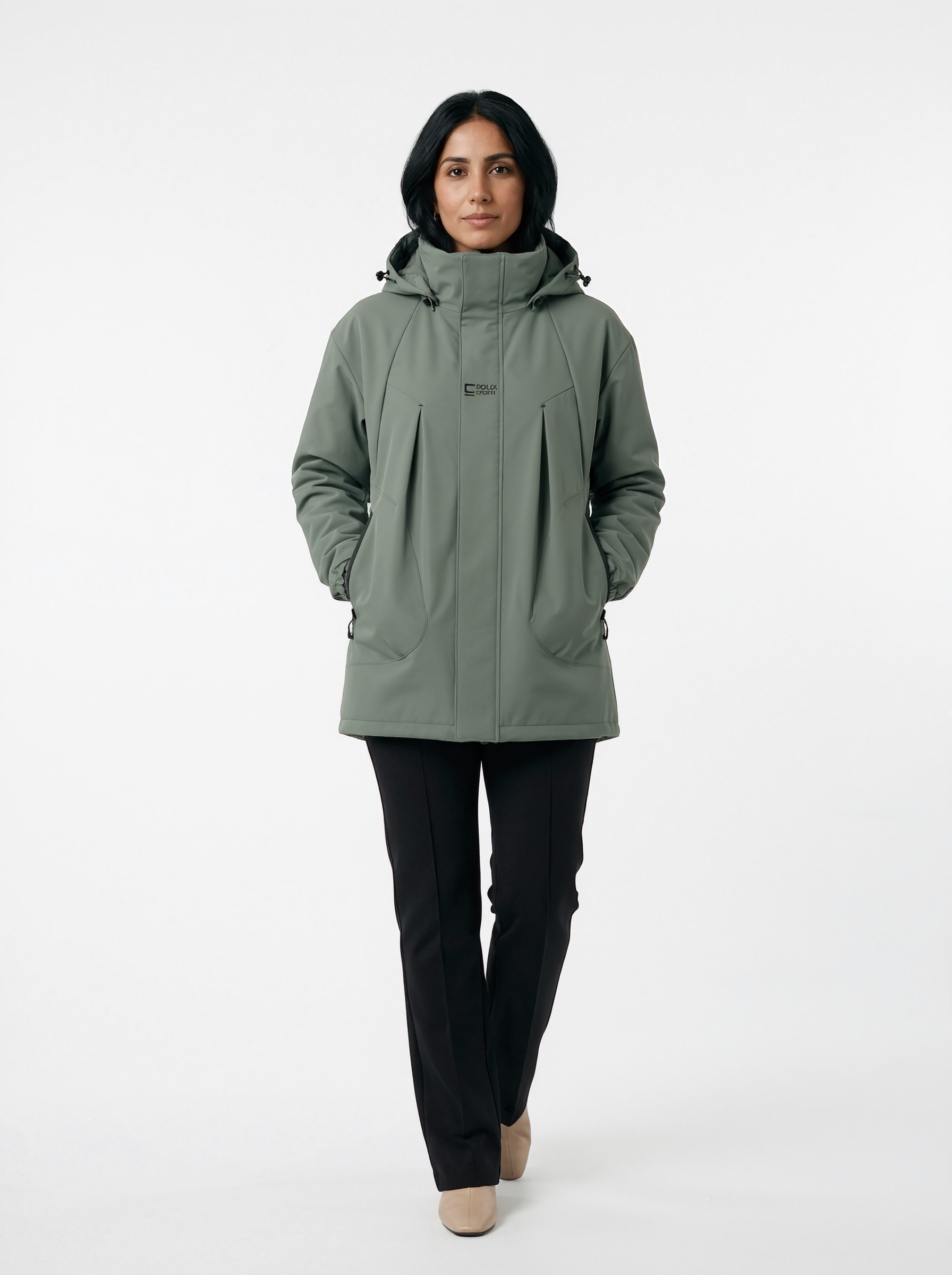 Rainproof Mid-Length Hooded Jacket