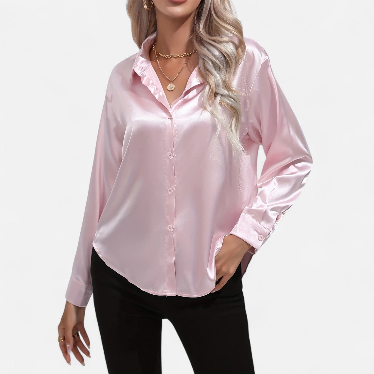 Satin Long Sleeve Blouse