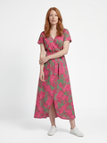 Summer Floral Wrap Midi Dress
