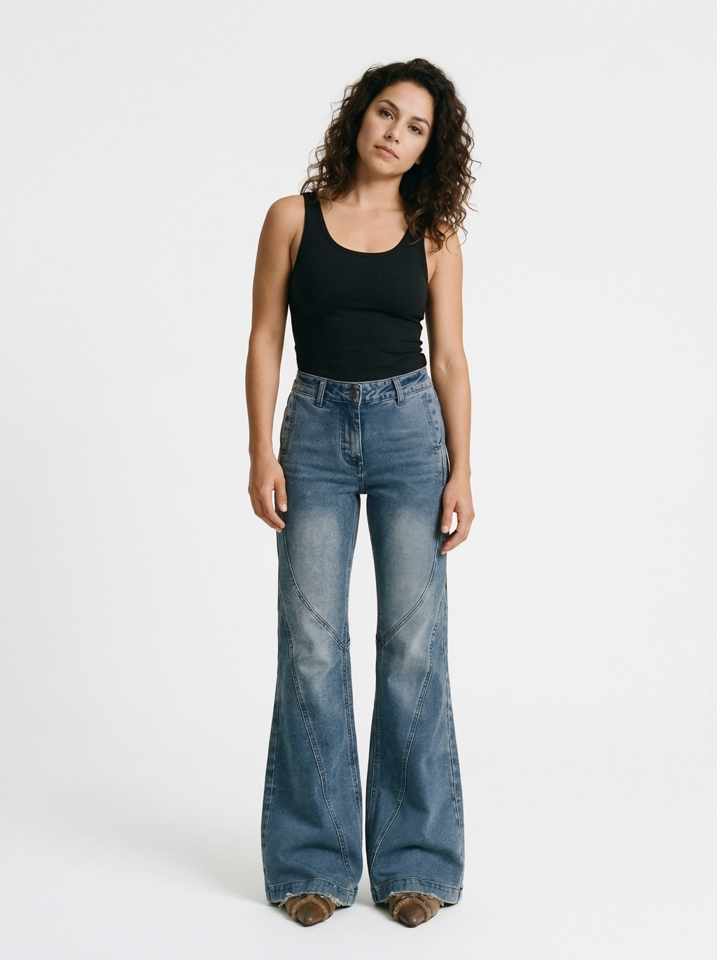 High-Waist Flared Jeans