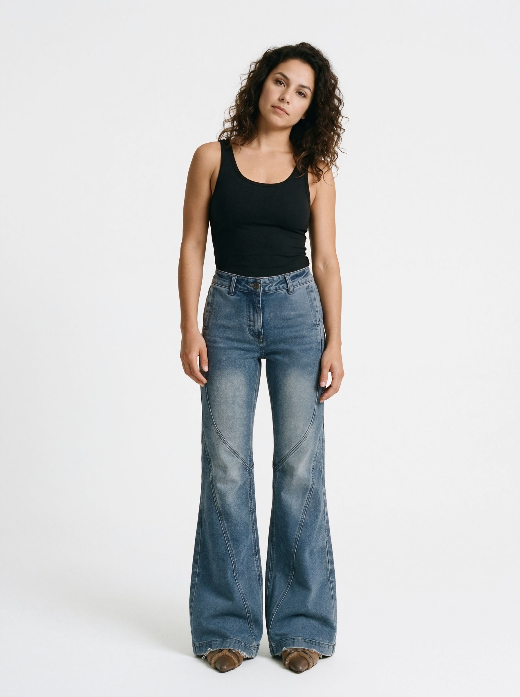 High-Waist Flared Jeans