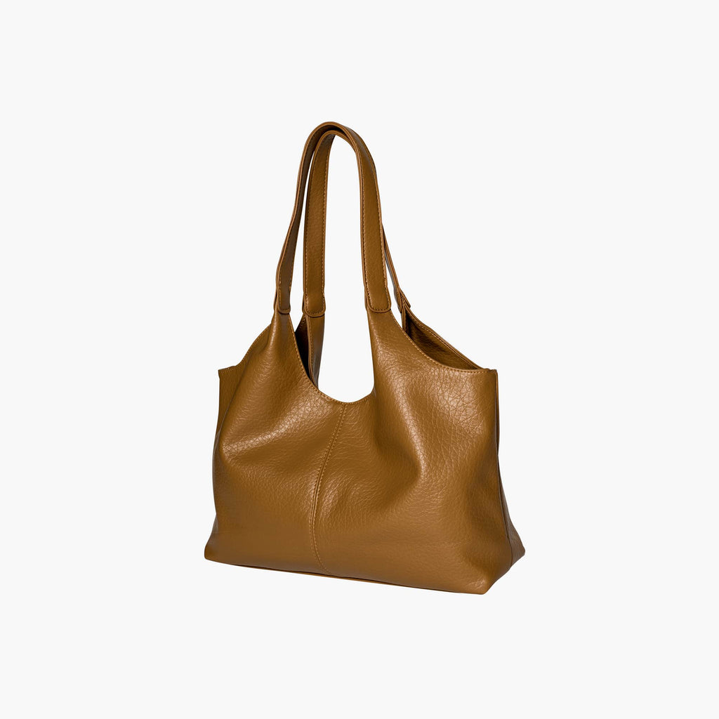 Oversized Slouchy Vegan Leather Shoulder Tote Bag