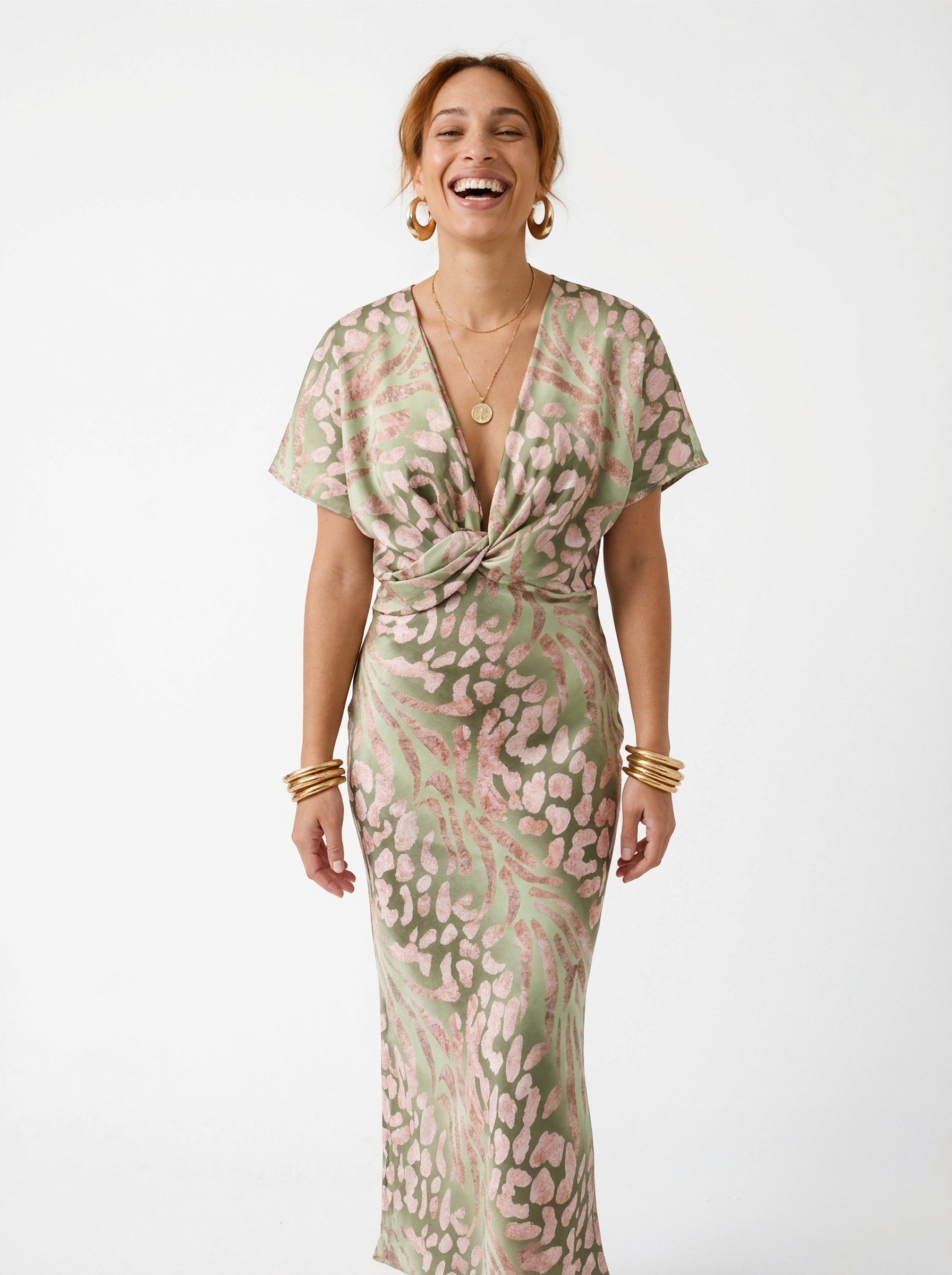 Printed Twist Maxi Dress