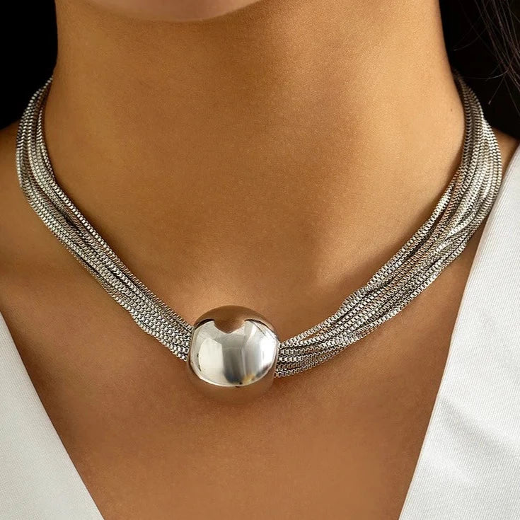 Modern Multi-Strand Ball Necklace