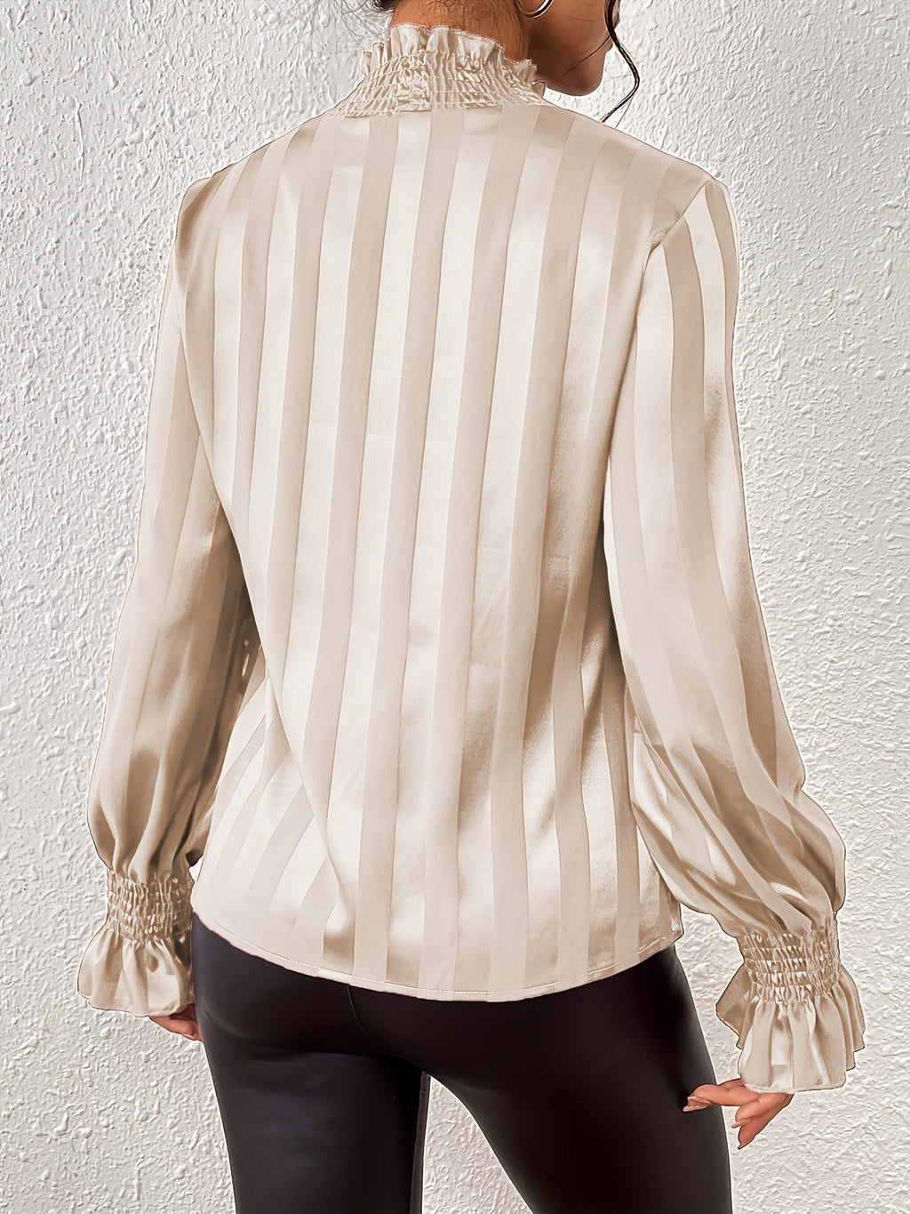 Pussy Bow Striped Blouse