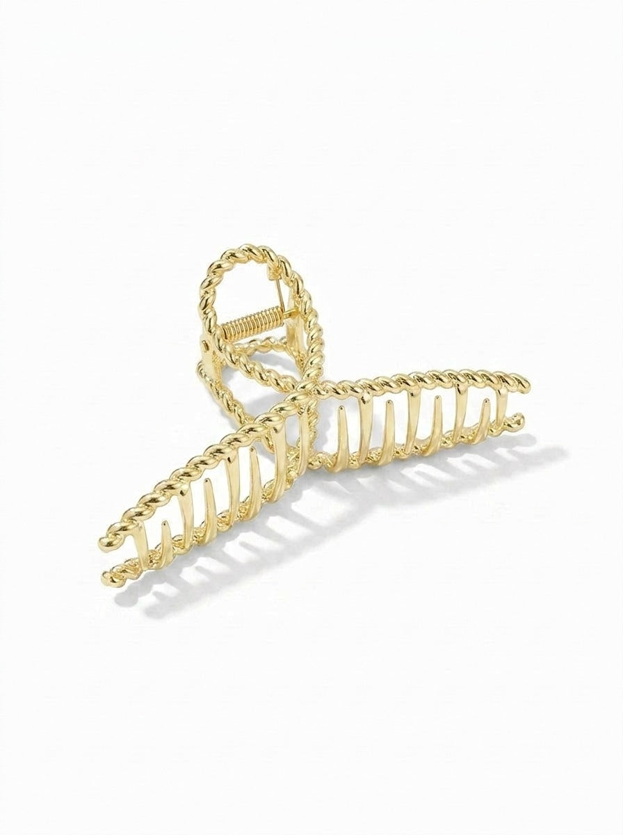 Twisted Gold Claw Hair Clip