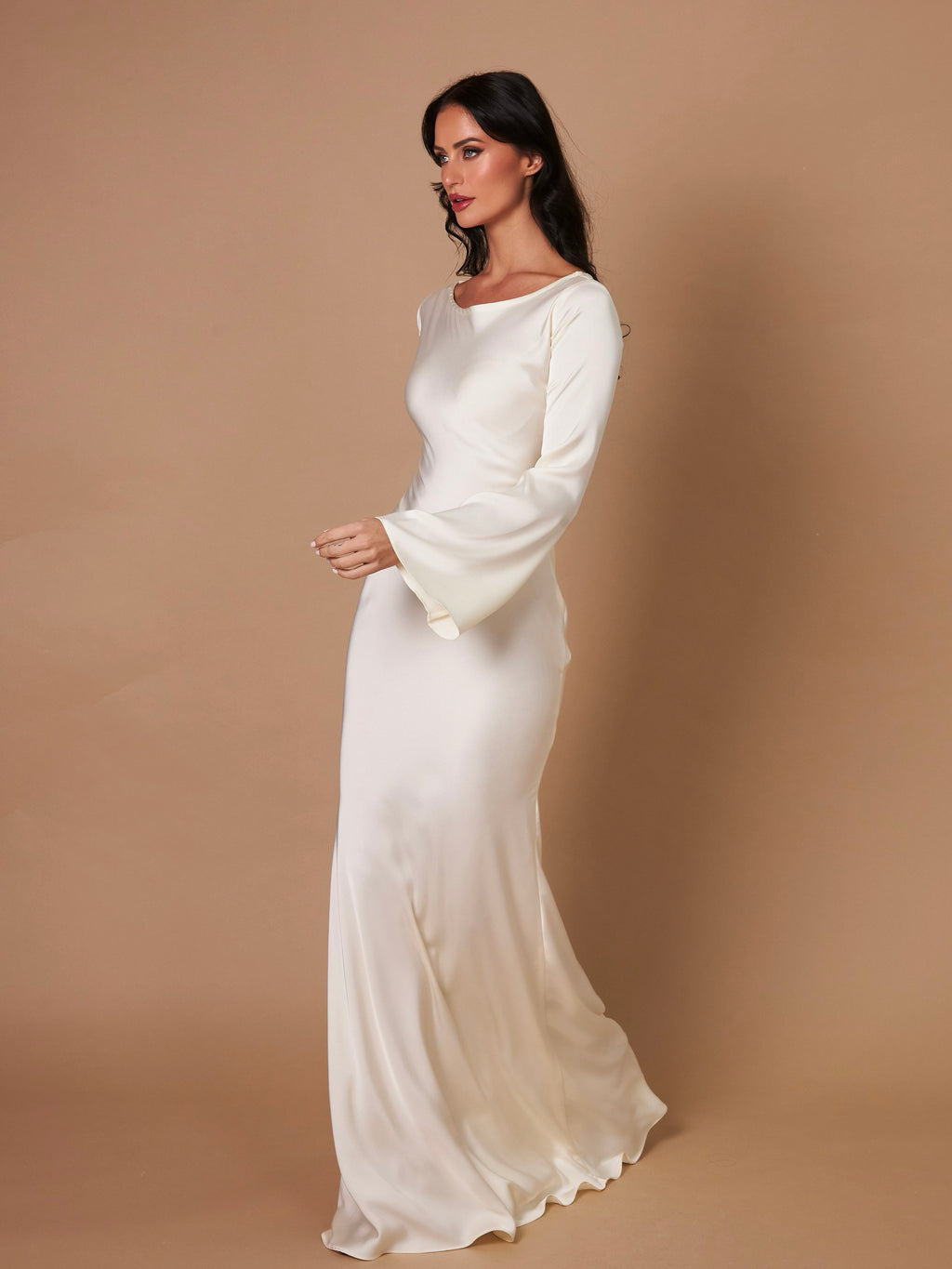 Satin Cowl Neck Maxi Dress
