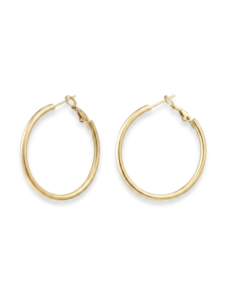 Waterproof Stainless Steel Hoop Earrings
