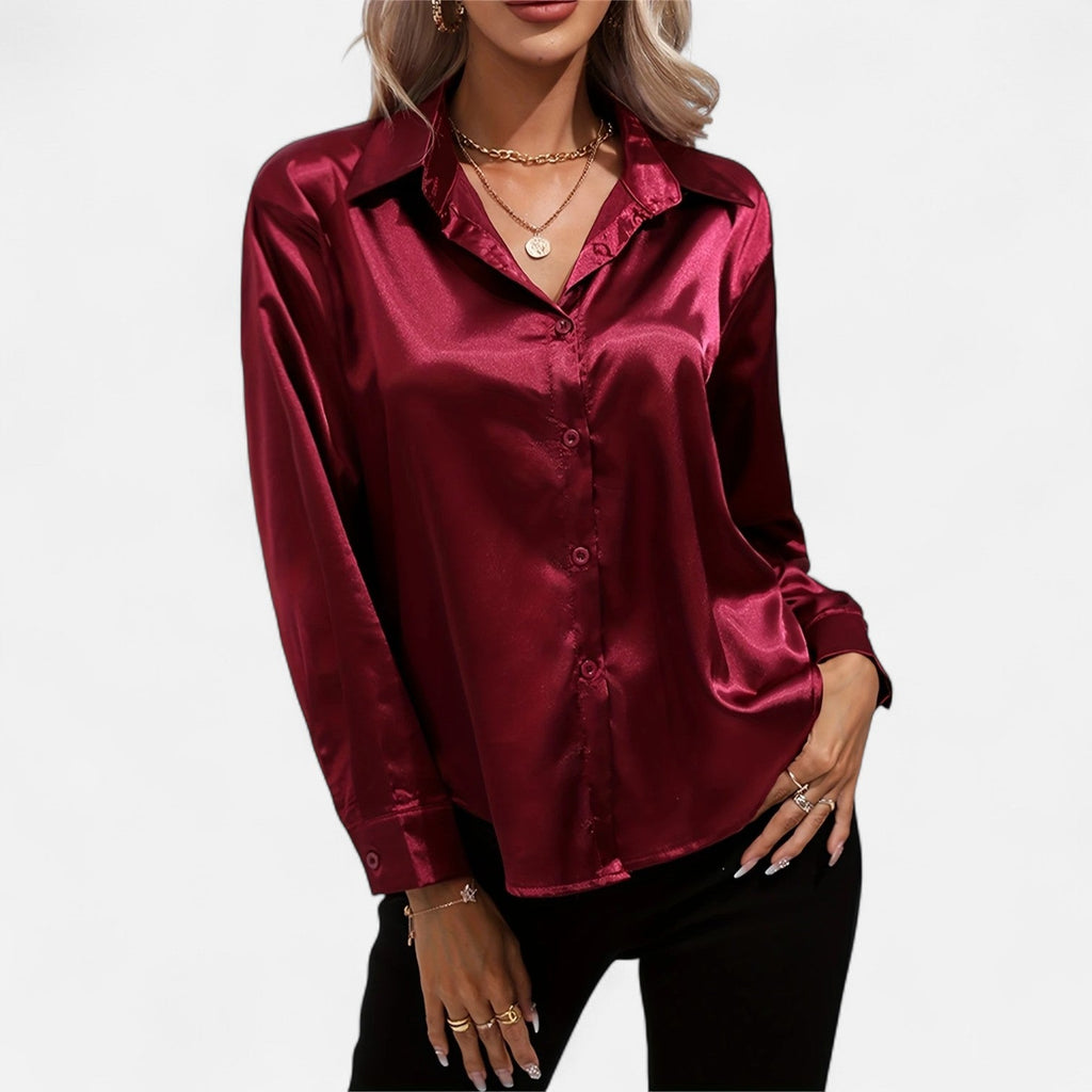 Satin Long Sleeve Blouse