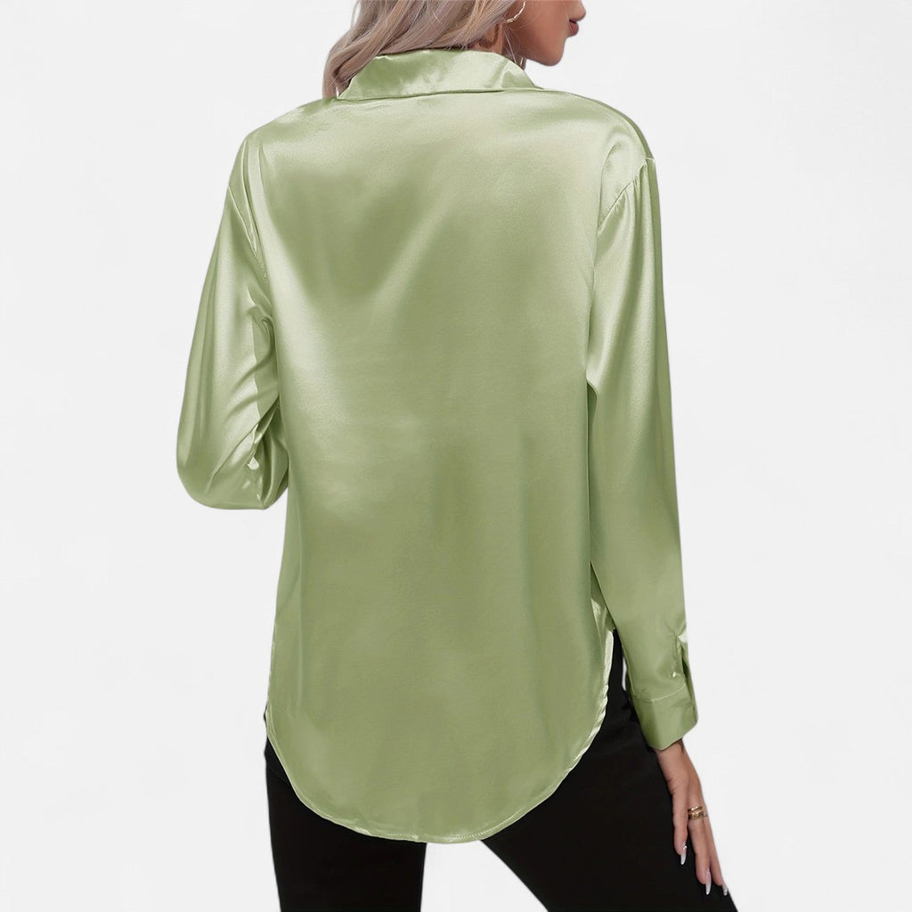 Satin Long Sleeve Blouse