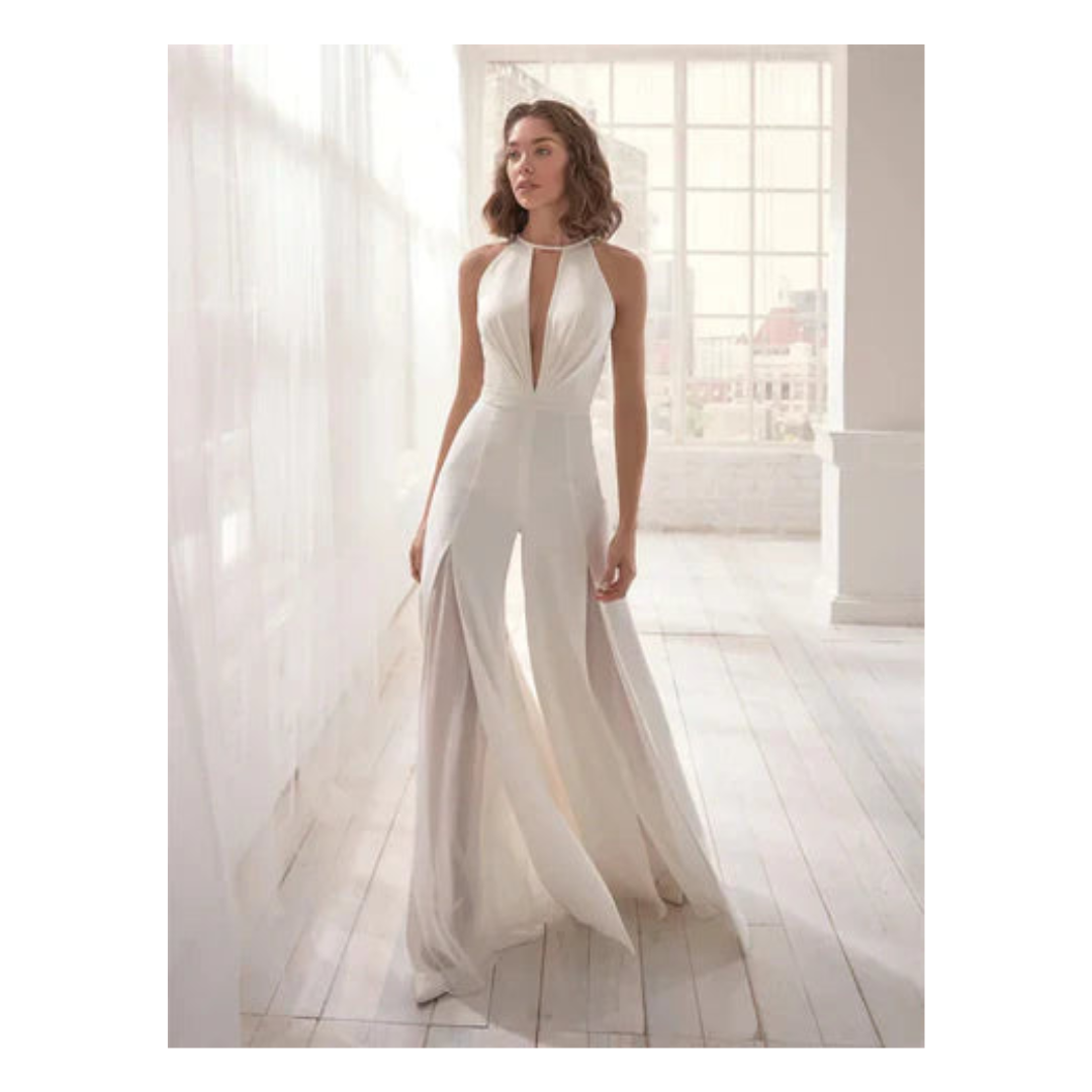 Wide Leg V-Neck Jumpsuit