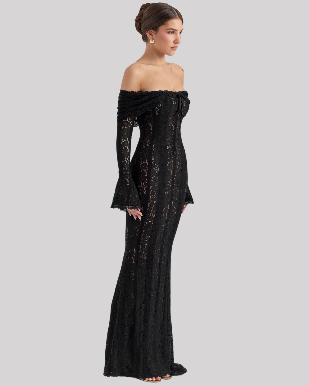 Lace Off Shoulder Maxi Dress