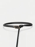 Thin Double Loop Buckle Waist Belt