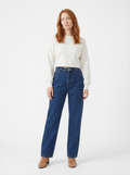 Dark Wash High Waist Straight Leg Jeans