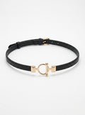 Slim Waist Belt with Gold Toggle