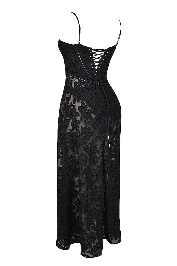 Embroidered Sleeveless Maxi Dress