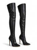 Black Overknee Stiletto Boots
